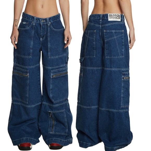 NWT Ragged Priest Zip Sweeper Jeans in Mid Blue, Size 34 - Picture 12 of 12